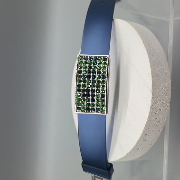 💚💙Swarovski Blue and Green  Crystal  Blue Clear Jelly Silicone Strap Band… - Picture 3 of 8